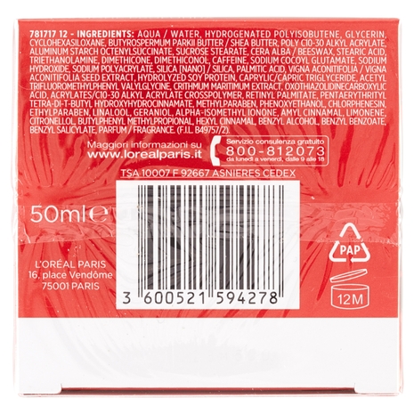 L'Oréal Paris Revitalift Viso, Contorni e Collo Trattamento Rimagliante Anti-Rughe+Rassodante 50 ml